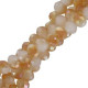 Faceted glass beads 3x2mm disc - Shiny orange-pearl shine coating